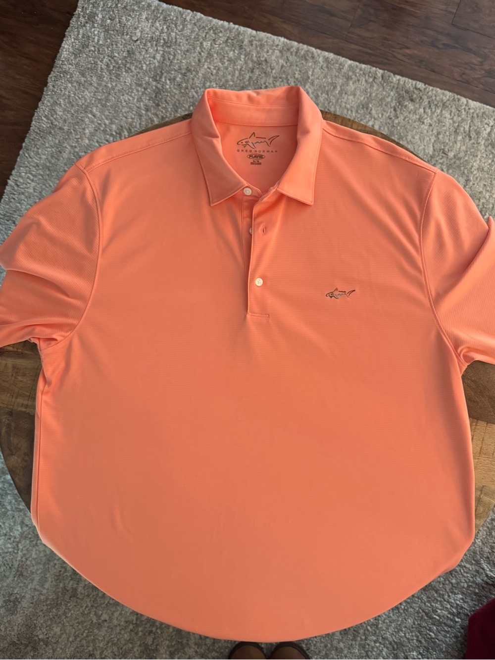 Greg Norman Collection Men's Peach-Orange Performance Polo